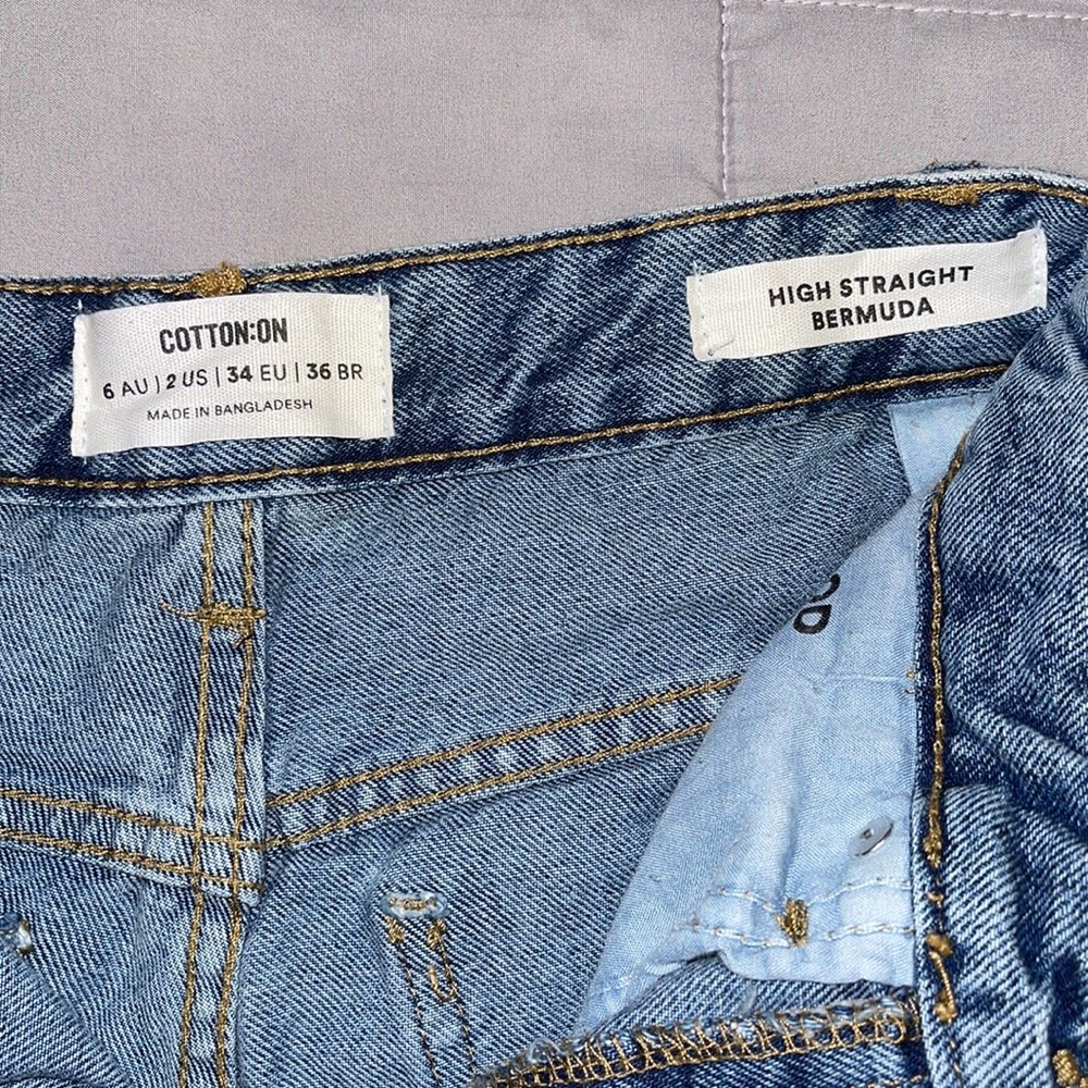 COTTON ON- NWOT Size 2, High-Rise Bermuda Straight Shorts - Picture 4 of 4